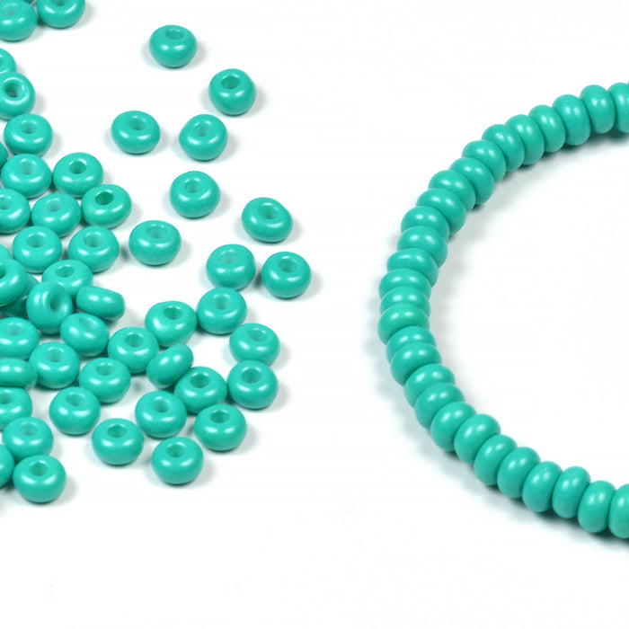 Seed Beads, 4mm, opak sjögrön, 30g