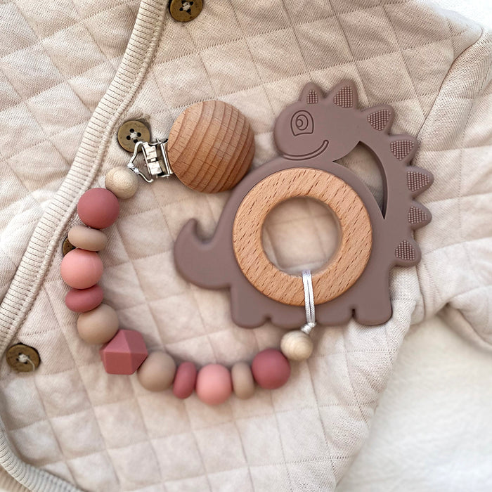Abacus silikonpärlor, rose dawn, 3st
