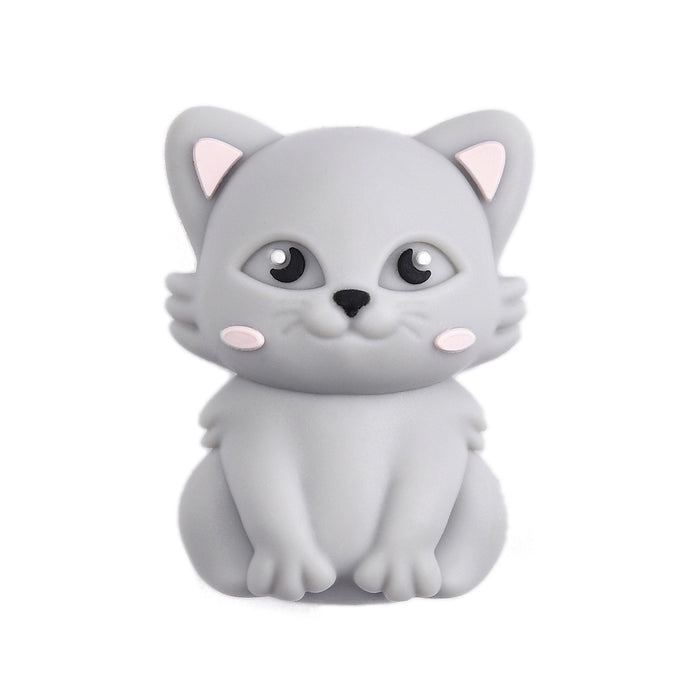Motivpärla i silikon, 3D katt