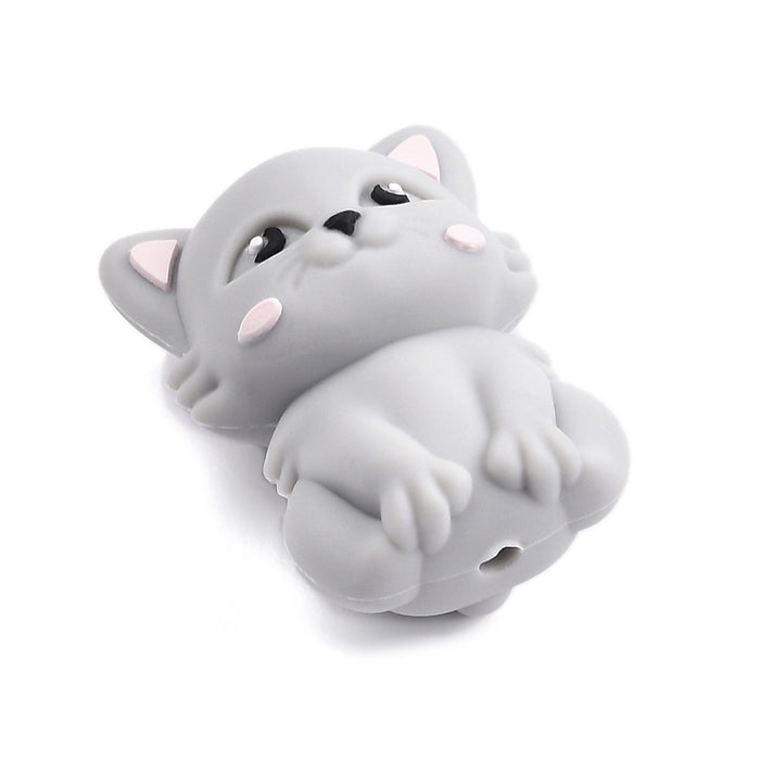 Motivpärla i silikon, 3D katt