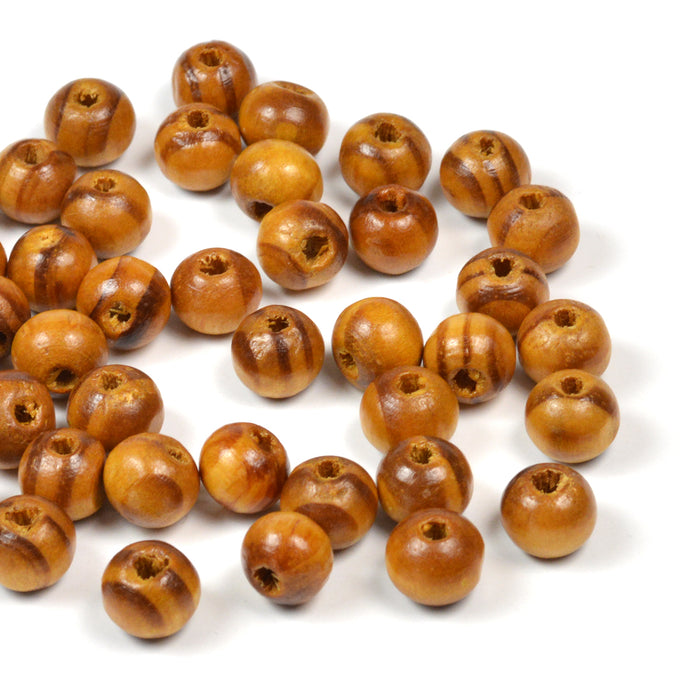 Träpärlor, 8x7mm, "caramel", 50st