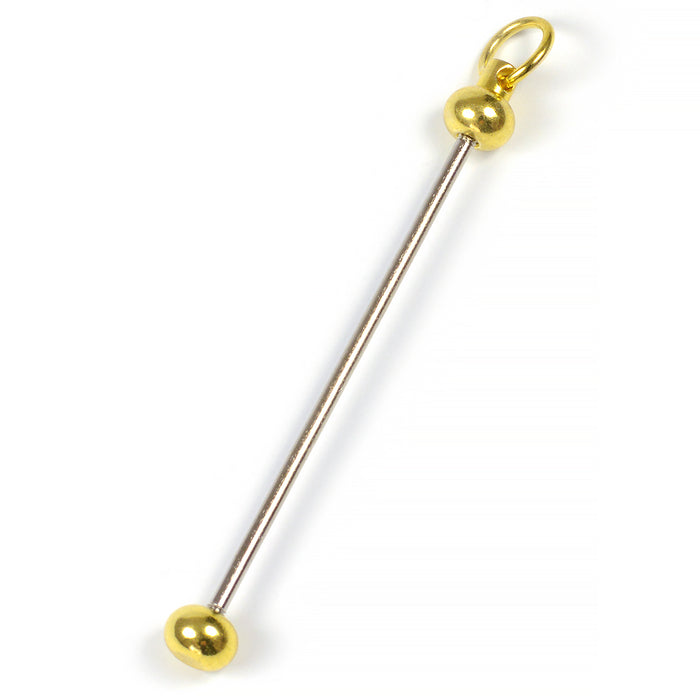Pärlbar nyckelring, guld