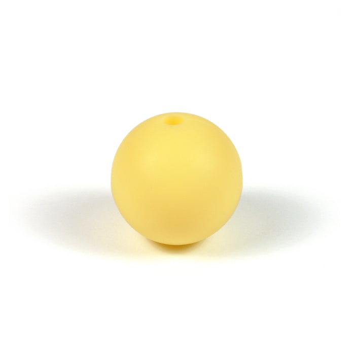 Silikonpärlor, smörgul, 12mm
