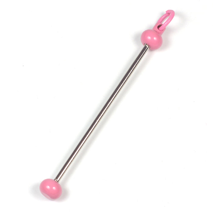 Pärlbar nyckelring, rosa