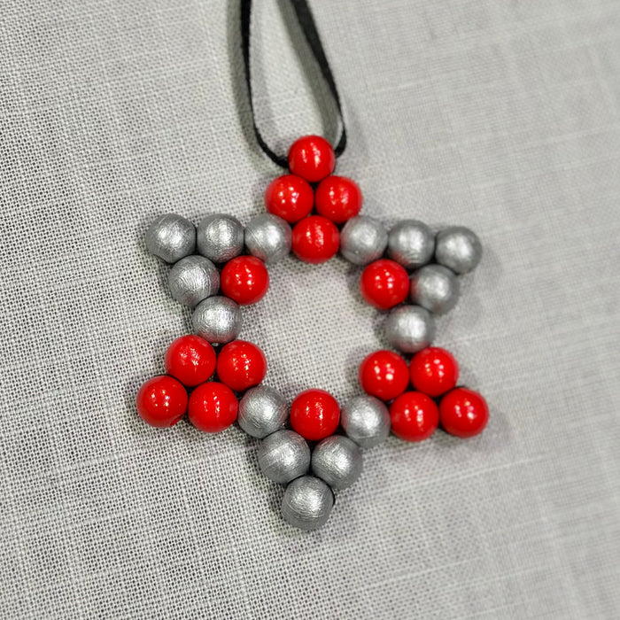Träpärlor, 10mm, röd, 50st