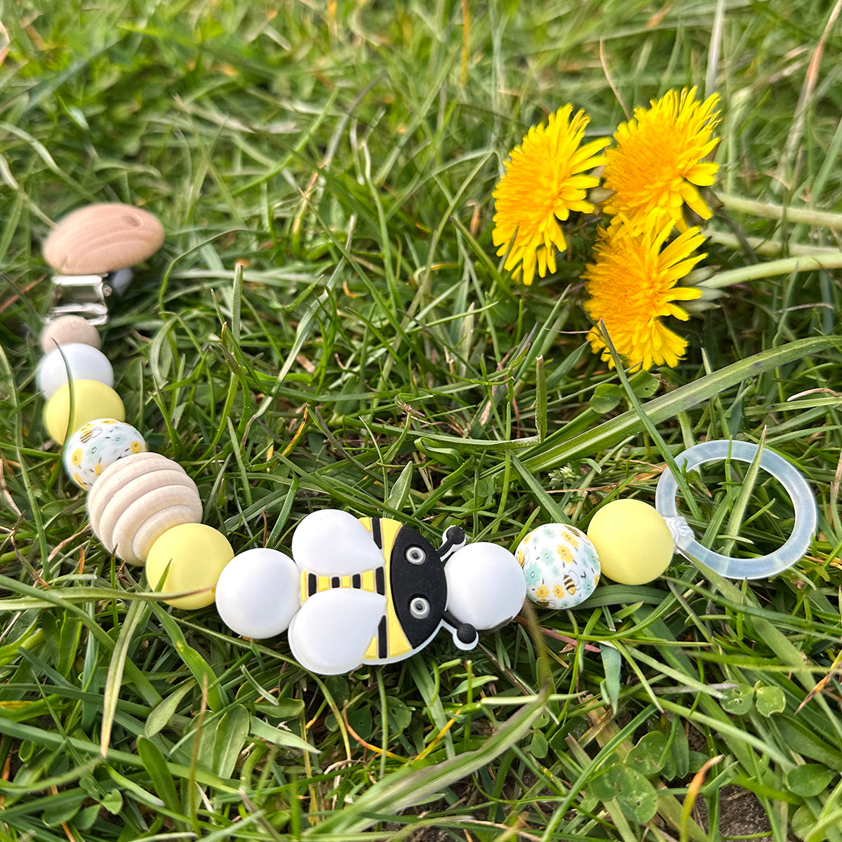 Napphållare "Blommor & bin"