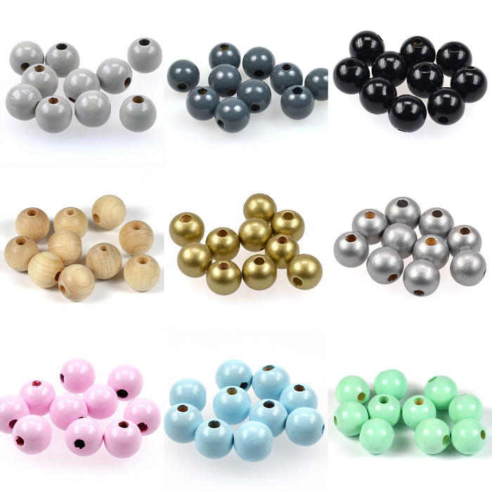 Träpärlor, 12mm, 175-pack