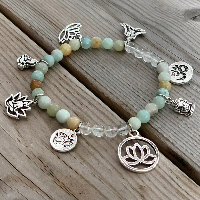 Amazonit pärlor, 6mm