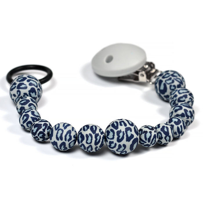 Silikonpärlor, leopard grå, 12mm