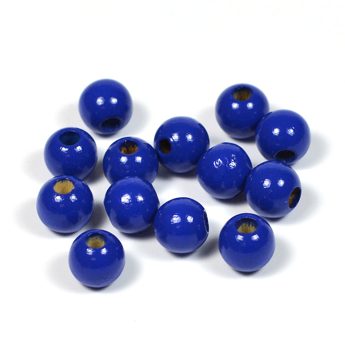 Träpärlor, 8mm, mörkblå, 60st