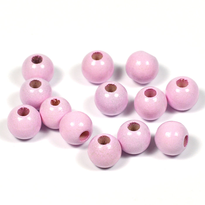 Träpärlor, 8mm, ljusrosa, 60st