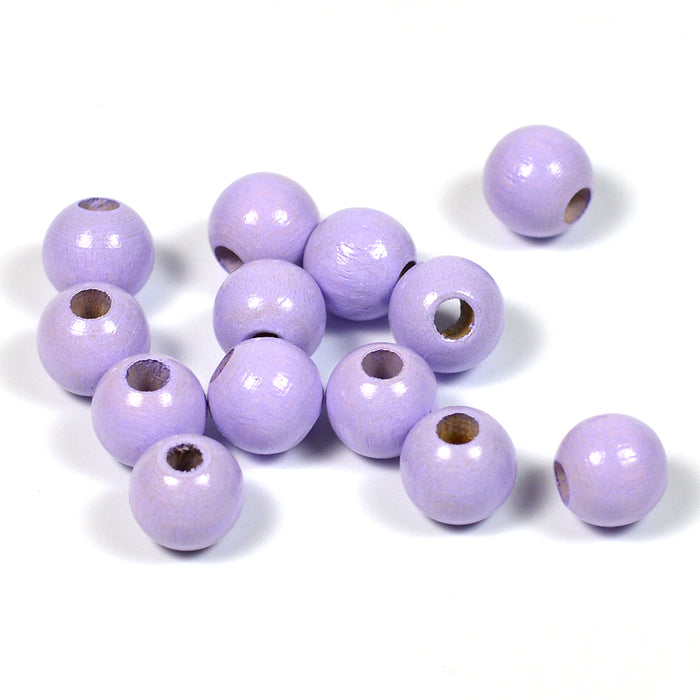 Träpärlor, 8mm, lavendel, 60st