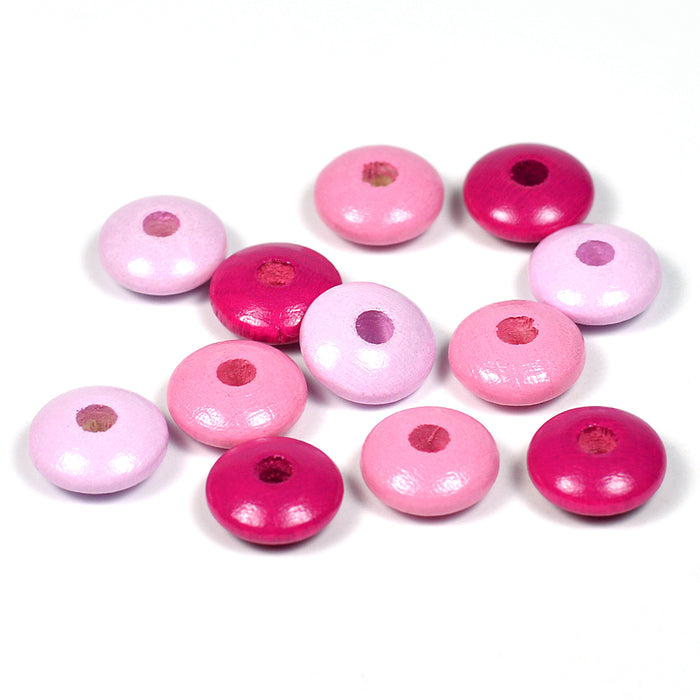 Trälinser, rosa-mix, 100st