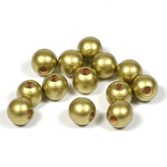 Träpärlor, 8mm, guld, 60st