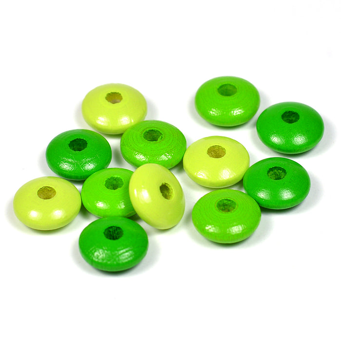 Trälinser, grön-mix, 100st