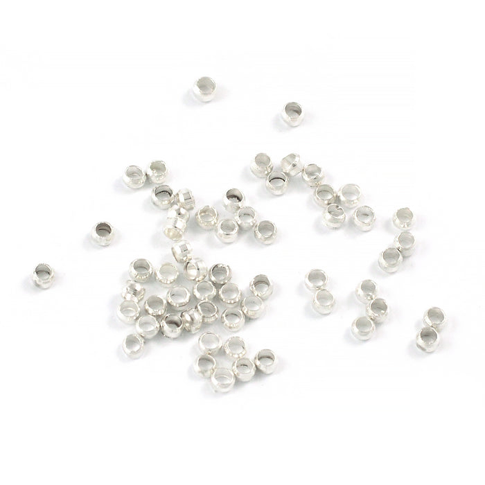 Klämpärlor, silver, 2,5mm, 200st