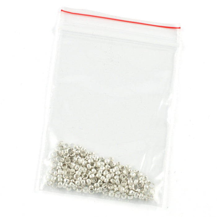 Klämpärlor, silver, 2,5mm, 200st