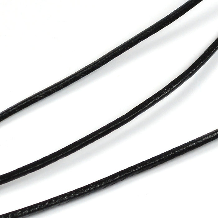 Lädersnöre, svart, 1mm