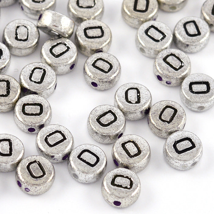 Bokstavspärlor, silver, A–Z