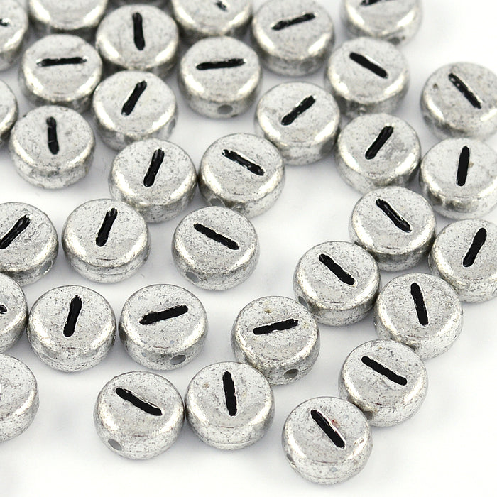 Bokstavspärlor, silver, A–Z