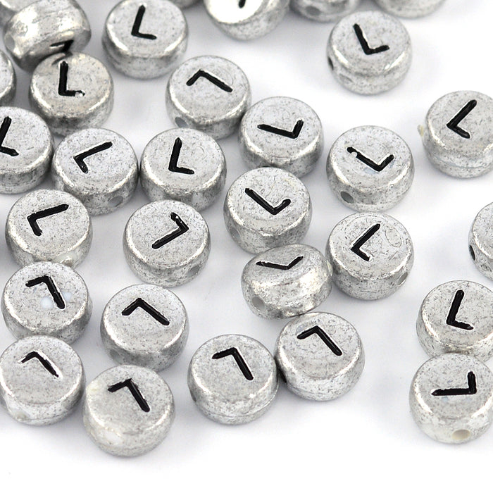 Bokstavspärlor, silver, A–Z