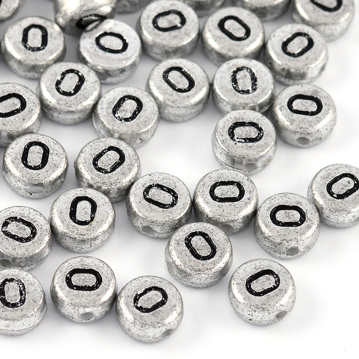 Bokstavspärlor, silver, A–Z