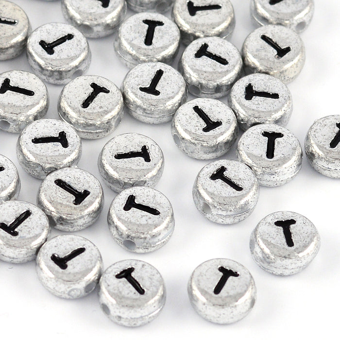 Bokstavspärlor, silver, A–Z