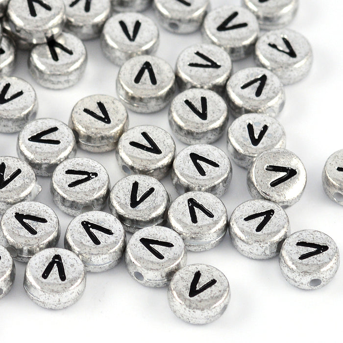 Bokstavspärlor, silver, A–Z