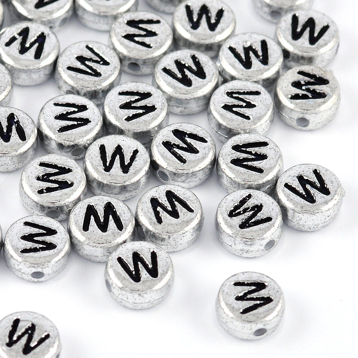 Bokstavspärlor, silver, A–Z