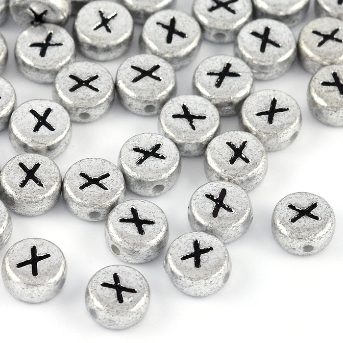 Bokstavspärlor, silver, A–Z