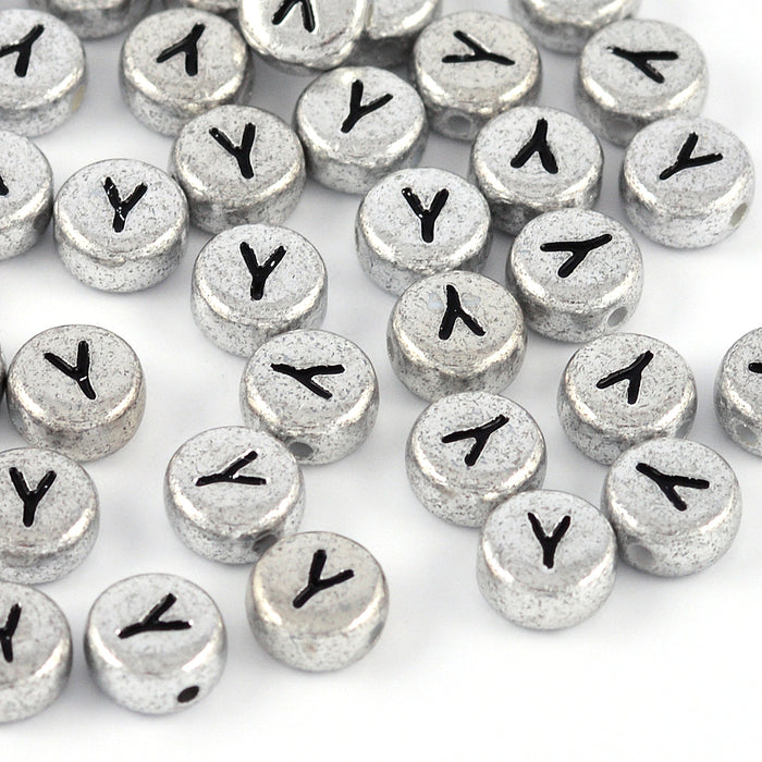 Bokstavspärlor, silver, A–Z