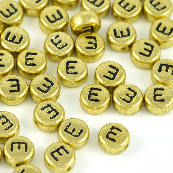 Bokstavspärlor, guld, A–Z