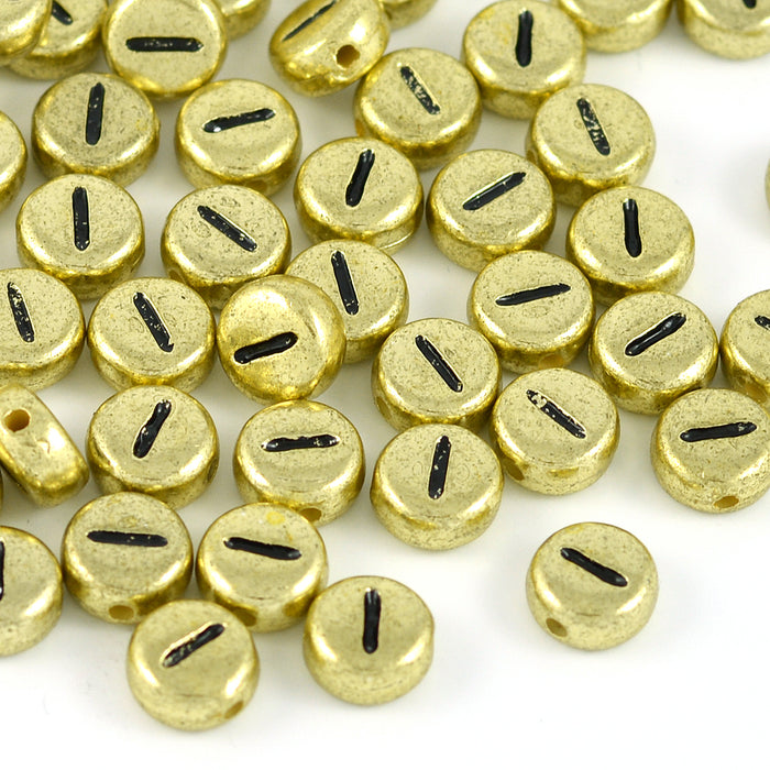 Bokstavspärlor, guld, A–Z