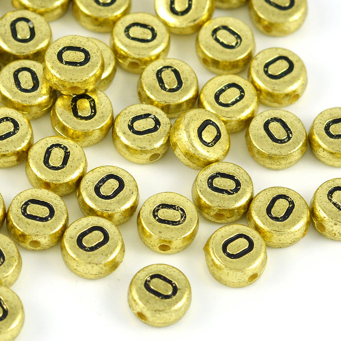 Bokstavspärlor, guld, A–Z