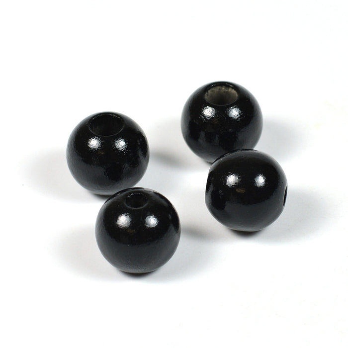 Säkerhetspärlor, 12mm, svart, 6st