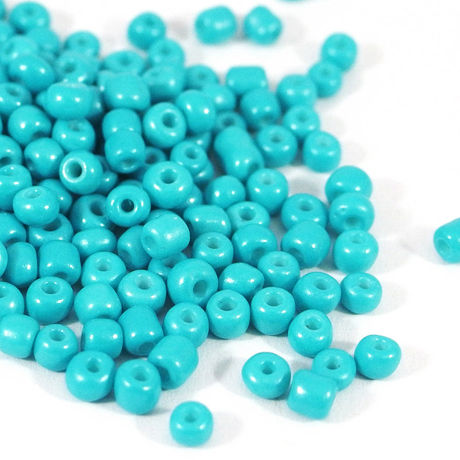 Seed Beads, 4mm, opak turkos