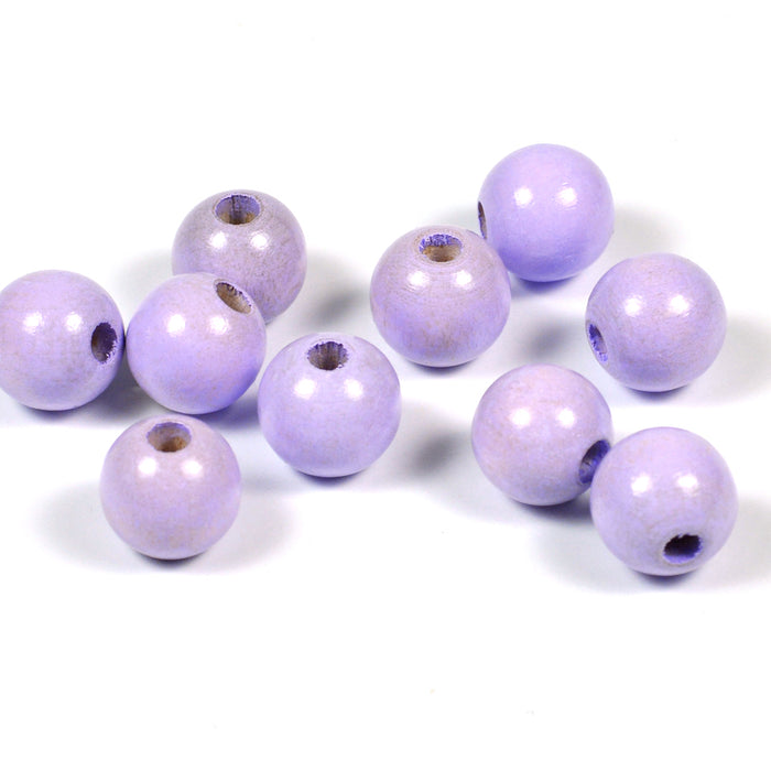 Träpärlor, 10mm, lavendel, 50st