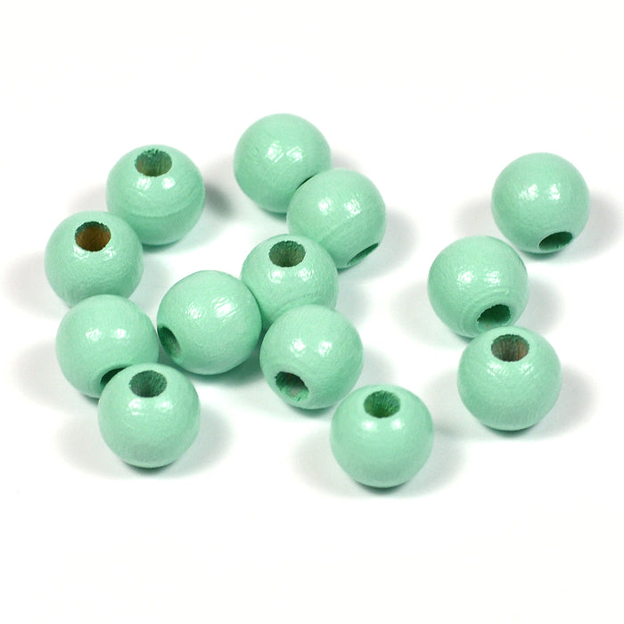 Träpärlor, 8mm, mint, 60st