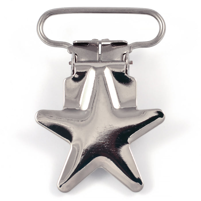 Metallclips, stjärna, silver