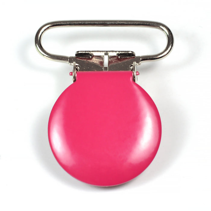 Metallclips, rund, fuchsia