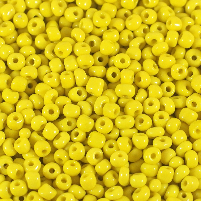 Seed Beads, 4mm, opak gul