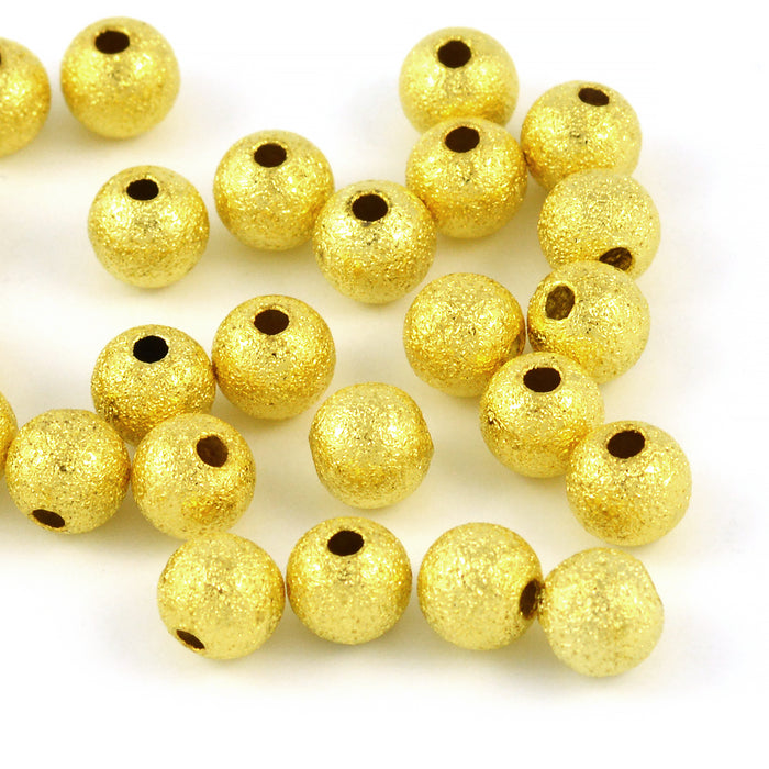 Stardust pärlor, 6mm, guld