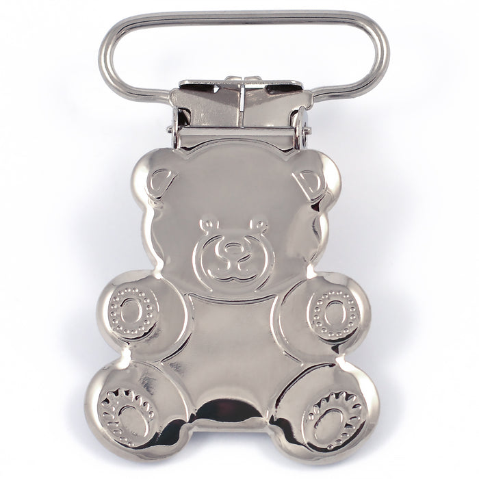 Metallclips "nalle", silver
