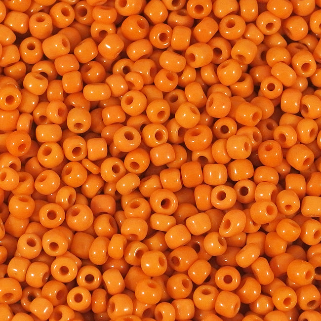 Seed Beads, 4mm, opak orange