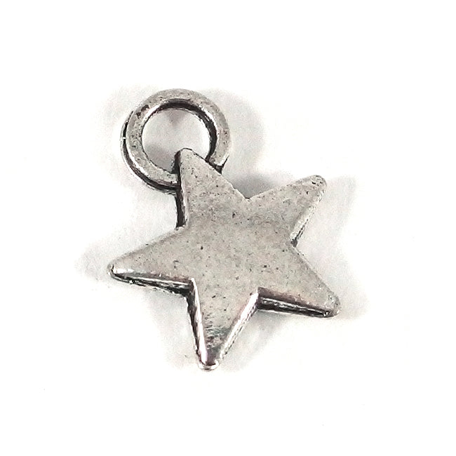 Berlock, stjärna, antiksilver, 9x12mm, 10st