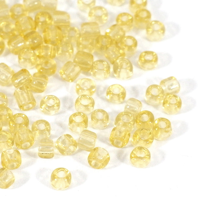 Seed Beads, 4mm, transparent champagne, 30g