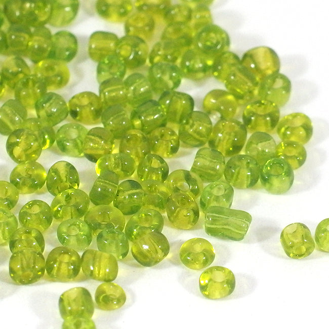 Seed Beads, 4mm, transparent ljusgrön, 30g