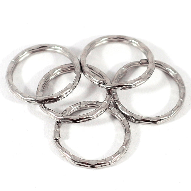 Nyckelringar med struktur, 26mm, 5st