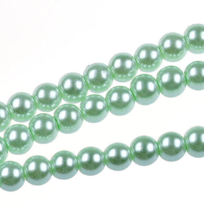 Vaxade glaspärlor, mint, 6mm