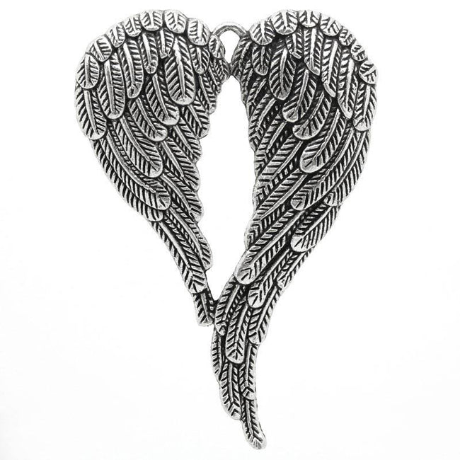 Berlock, stora vingar, antiksilver, 47x68mm, 1st